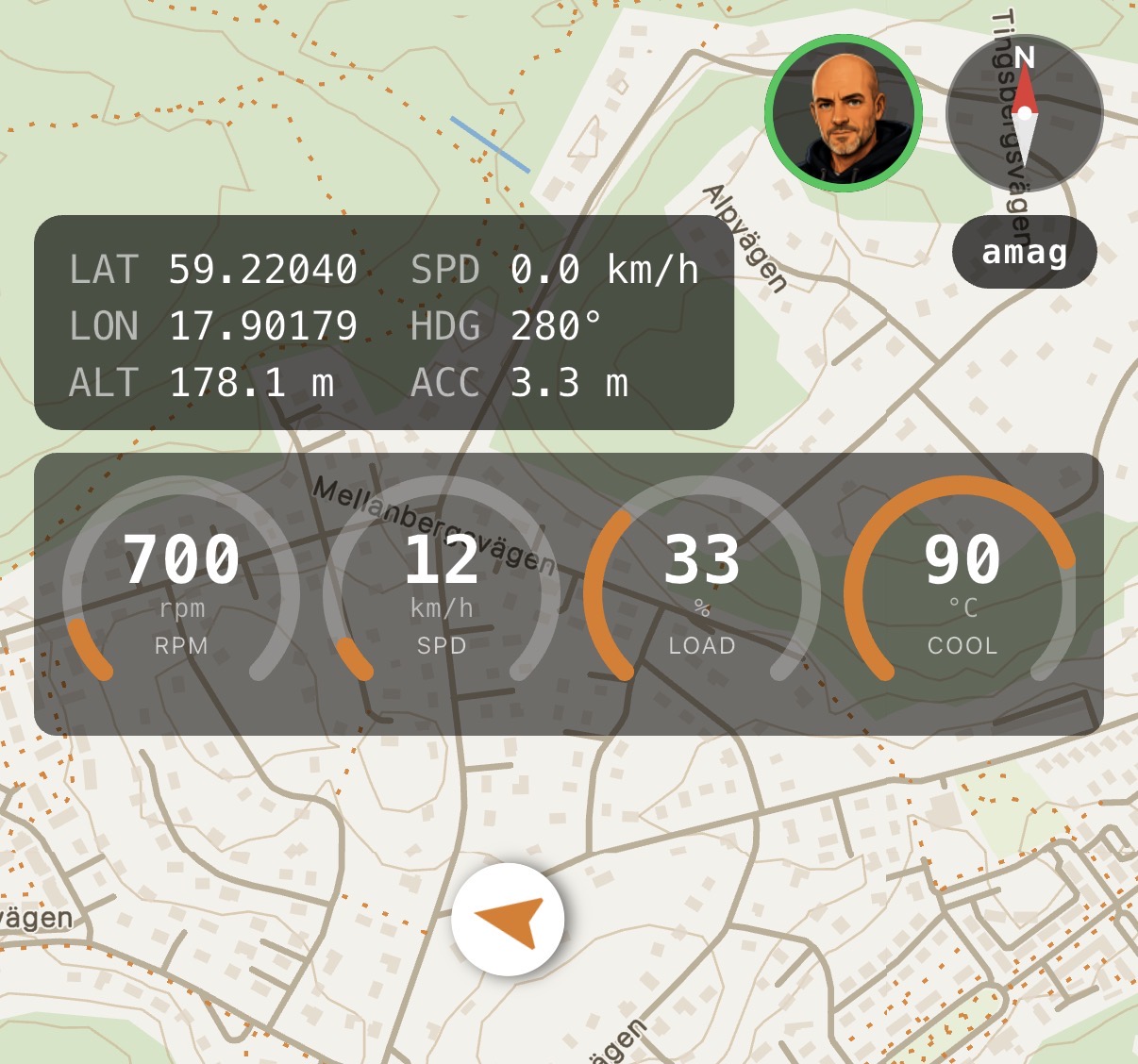 4x4buddy OBD and vehicle gauge panel